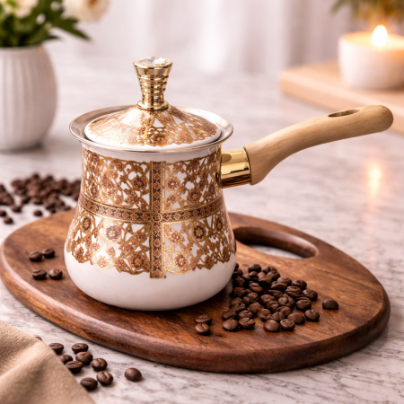 غلاية قهوة أنيقة بتصميم فاخر تجمع بين الطابع الشرقي التقليدي واللمسة العصرية الراقية 720 مل